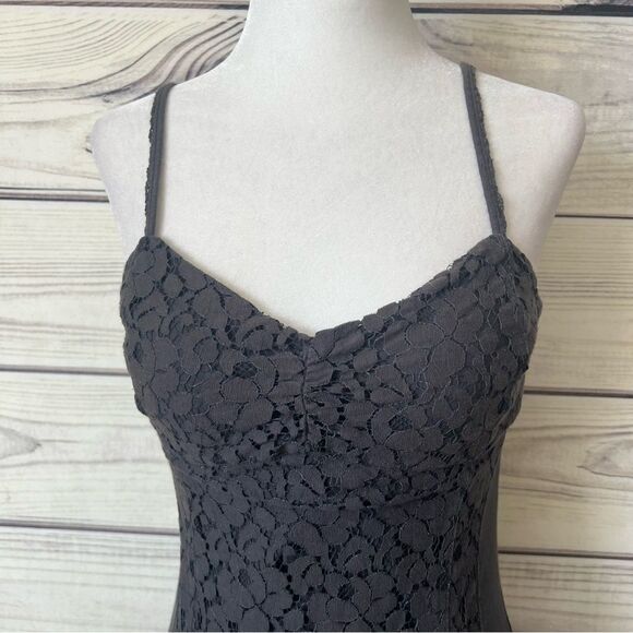 American Eagle Charcoal Grey Lace Mini Dress - Picture 3 of 9